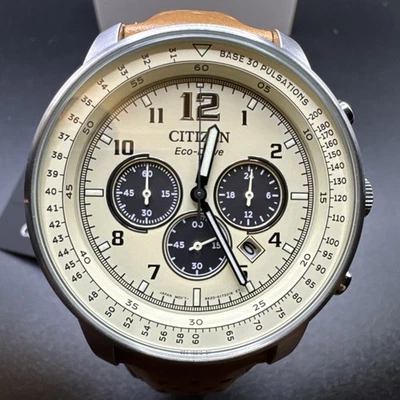 Citizen CA4500-08X Eco-Drive Chronograph Brown Leather Quartz Men’s Watch - Image 1 of 4