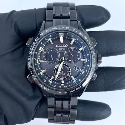 Reloj Seiko Astron SBXB009 GPS Solar Hombre Negro 8X82-0AB0 Usado Auténtico Foto 1 de 4
