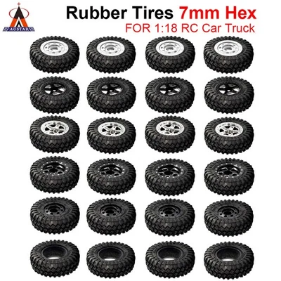 AUSTAR 4PCS RC Reifen Felgen Reifen für 1/18 TRX4M RC Crawler Car Upgrade Teile - Bild 1 von 4
