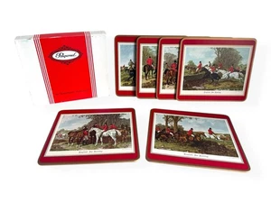 Vintage PIMPERNEL Placemats Set of 6 | English Fox Hunting | Cork Backed Boxed - Picture 1 of 24