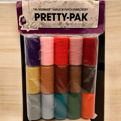 Pretty Punch Pretty-Pak Embroidery Yarn 15 Spools New Unopened Damaged Package - Image 1 of 4
