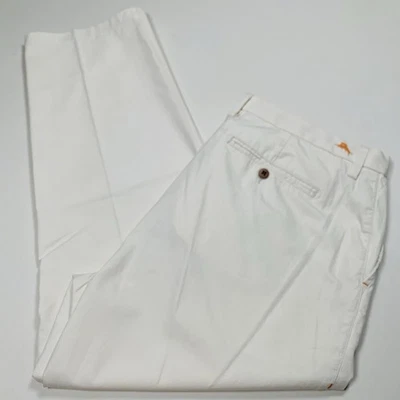Tommy Bahama Chino Pants Mens 40x32 Ivory 100% Pima Cotton Flat Front Stretch - Image 1 of 4