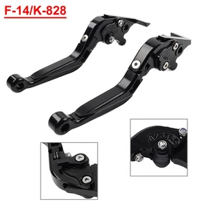 Black Folding Extendable Brake Clutch Levers For Kawasaki Z1000 ZX9R ZX6R ZX636R - Picture 1 of 11