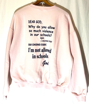 Sudadera Jerzees Cuello Redondo Escuelas Públicas Necesitan a Dios Talla XL Rosa Jesús Religioso Foto 1 de 3