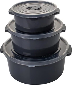 Mikrowellengeschirr Set 3-teilig mit Deckel 0,5L/1L/2L Vorratsdose Dampfventil - Bild 1 von 3