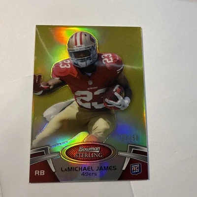 Bowman Sterling LaMichael James 2012 #/50 refractor de oro #76 Oregon 49ers raro Foto 1 de 2
