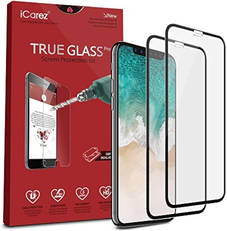 Funda protectora de pantalla de vidrio templado iCarez 9H antiarañazos fácil de instalar... Foto 1 de 4