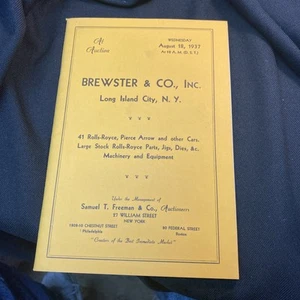 Brewster And Co Long Island N,Y Auction 1937 Pamphlet 1974 Reprint Very Nice - Picture 1 of 12