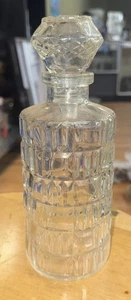Decanter Whisky in Vetro Taglio Vitage con Tappo Stile Cristallo Alto 9,5” - Foto 1 di 4