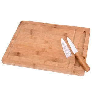 GRÄWE Bambus-Schneidbrett 33 × 25 cm mit Keramikmesser 10 cm - Bild 1 von 5