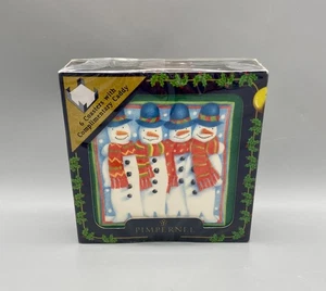 Pimpernel Snow Friends Cork Coasters with Caddy Snowmen Christmas Winter NEW - Picture 1 of 5