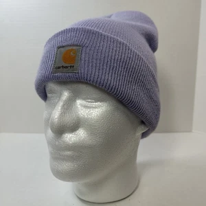 Carhartt Jugend Strick Beanie Mütze Hell Lila Acryl Wintermütze Neu mit Etikett Kaltes Wetter - Bild 1 von 9