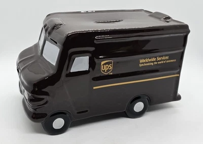 Hucha grande de cerámica UPS rara camioneta United servicio parcelario marrón Foto 1 de 4