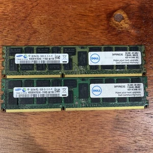 16GB (2x8GB) DELL SNPP9RN2C/8G PC3L-10600R DDR3-1033 2RX4 ECC SAMSUNG MEMORY - Picture 1 of 3