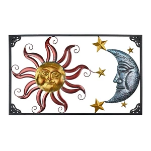 Tri-Color Metal Art Celestial Sun Moon and Stars Indoor Outdoor Wall Hanging - Picture 1 of 7