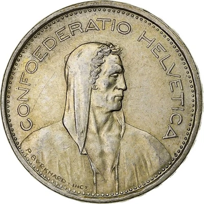 [#132083] Switzerland, 5 Francs, Herdsman, 1966, Bern, Silver, EF - Image 1 of 2