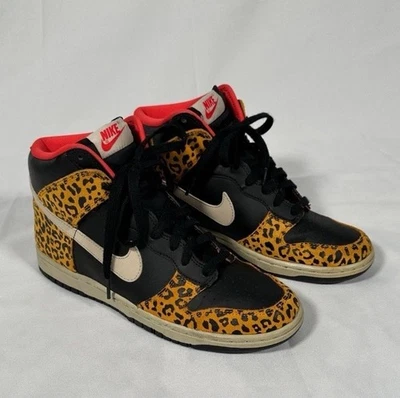 Tênis Nike Dunk High estampa de leopardo animal tênis feminino tamanho 8.5 EUA - Imagem 1 de 4