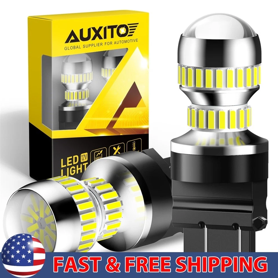 AUXITO 3156 3157 4157 LED Bombillas de Retroceso 6000K Xenón Blanco Brillante EE. UU. Foto 1 de 4