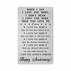 Happy Anniversary Card Gifts for Him Her Romantic Engraved Wallet Card Gifts ... - Picture 1 of 5