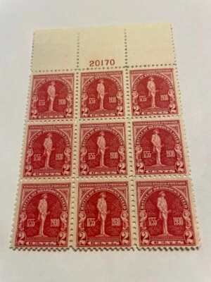 US Scott # 688 / Battle of Braddock's Field / RARE - Plate Block of 9 Stamps - Image 1 of 2