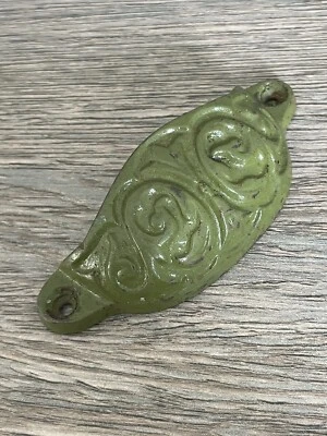 Poignée Coquille de Porte Tiroir Meuble ancienne Fer Authentique Décorée - Photo 1/4