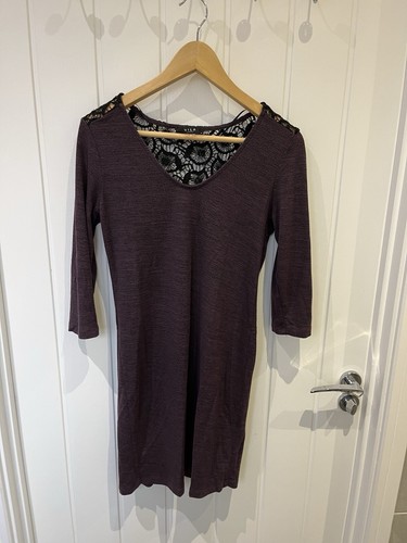 VETEMENTS Vintage Vila Abbigliamento ASOS Viola Pizzo Schiena Mini Abito Taglia M 12