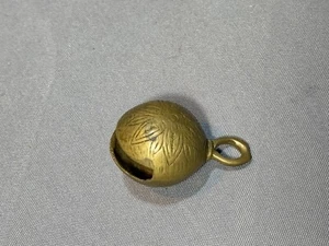 Vintage 2" Brass Cow Animal Bell w/Engravings Antique - Picture 1 of 7