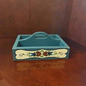 Folk Art in a Rustic Style Painted Wooden Tray Created/Signed Arlene Camp. - Picture 1 of 15