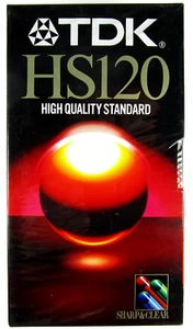 Cassette VHS TDK HS120 High Quality Standard PAL SECAM Neuf New Sealed - Foto 1 di 2