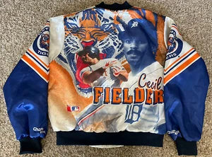 Vintage Cecil Fielder Detroit Tigers Chalk Line Fanimation Jacket Size Large MLB - Picture 1 of 12