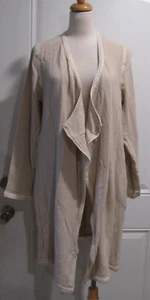 NWT Soft Surroundings Cotton Oatmeal Loose Weave Open Drape Cardigan Sweater S - Picture 1 of 4