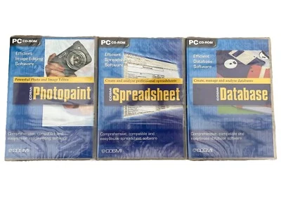 3 x COSMI PHOTOPAINT + SPREADSHEET + DATABASE PC CD-ROM DATA NEW & SEALED - Image 1 of 4