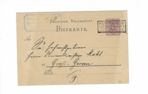 ALEMANIA 1888 Postal enviada desde Heppenheim a Gross Gerau - Imagen 1 de 2