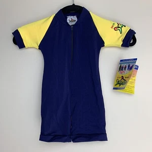 Radicool Skins Rash Guard Sun Wear Swim Suit Navy Yellow 100+ SPF Size 12-18 mth - Picture 1 of 12
