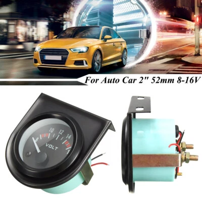 2" 52mm Universal LED Car Auto Marine Volt Voltmeter Voltage Gauge Meter 8-16V - Image 1 of 4
