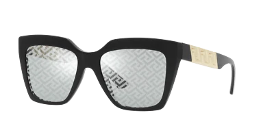 Gafas de sol Versace VE4418 GB1/AL 56 mm negras/lentes monograma plateadas Foto 1 de 4