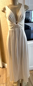 VINTAGE OLGA #9207 NIGHTGOWN YELLOW KEYHOLE SWING SZ MED b11 - Picture 1 of 12
