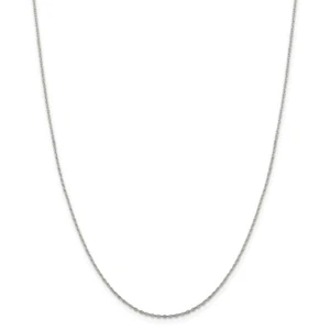 Cadena de cable de eslabones planos de plata de ley 925 de 0,5 mm; 16 pulgadas - Imagen 1 de 6