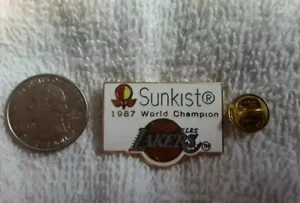 Los Angeles Lakers-1987 World Champions Sunkist Vender Pin Back Pin - Picture 1 of 2