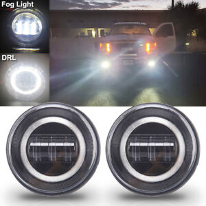 LED Daytime Running Fog Light for 2007-2013 GMC Sierra 1500 2500 3500 Halo DRL