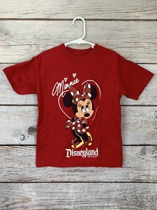 Hanes Disney Parks MINNIE MOUSE Red Short Sleeve Top 100% Cotton Little Girl Sm - Picture 1 of 4