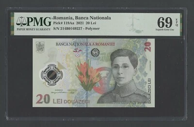 Romania 20 Lei 1-12-2021 P119Aa Uncirculated Grade 69 - Image 1 of 2
