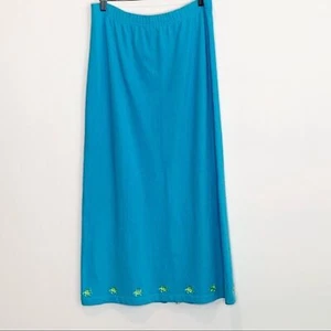 The Quacker Factory Turtle Embroidered Pull On Midi Skirt Medium - Picture 1 of 8