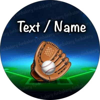 Baseball Sport Cake Topper Party Decoration Edible Birthday Custom Personalised - Image 1 of 4