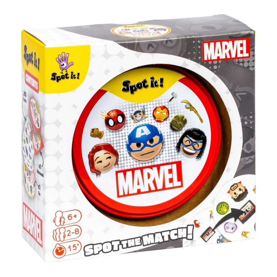 Spot It Marvel Family Card Board Game Kids Toys 2-8 players Super Hero Ages 6+ - Image 1 of 4