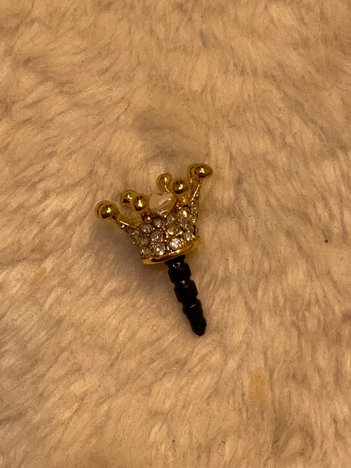 Staubstecker Aux Smartphone Handy Krone Strass Kappe Staubschutz Stecker - Bild 1 von 4