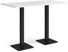 Brescia rectangular poseur table with flat square black bases 1600mm x 800mm - w