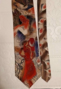 INDIGO EVENING by Grace Newburger 100% Silk Tie Hand Finished Vintage RARE - Picture 1 of 5
