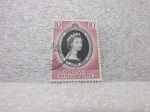 1953 CORONATION SINGAPORE SCOTT #27 Cover