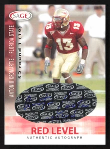 Tarjeta de radiocontrol de novato Antonio Cromartie 2006 SAGE nivel rojo autógrafo #A12/999 FSU - Imagen 1 de 2